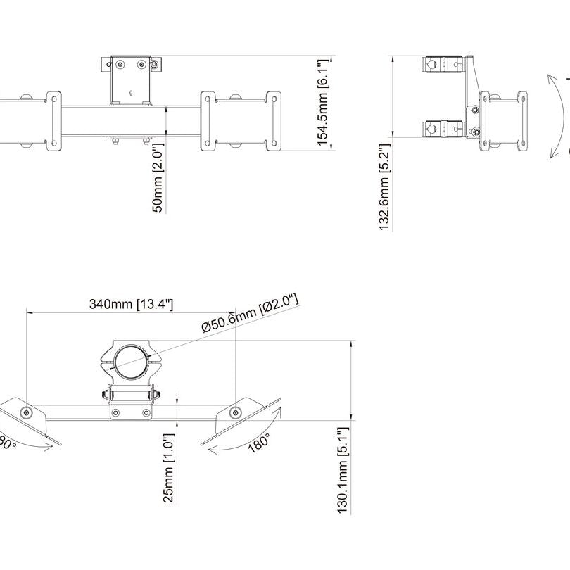 Multibrackets M Pro Series - Dual bracket V-shape 32"-43"