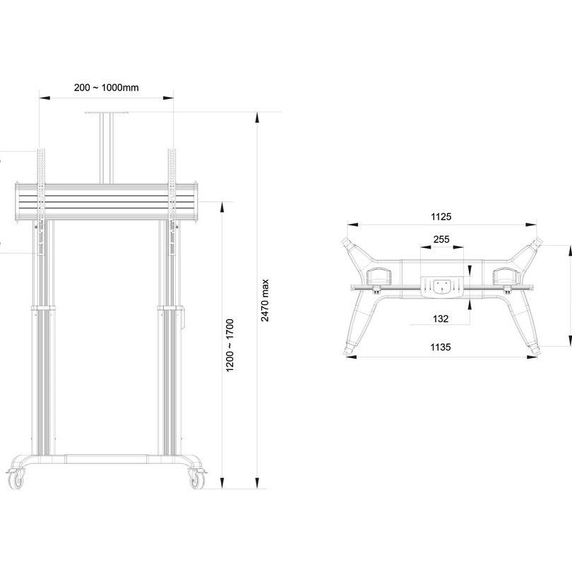 Multibrackets M Motorized Public Floorstand Dual Pillar 180 HD