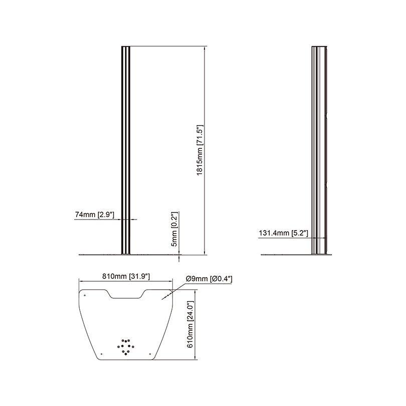 Multibrackets Pro Series - Large Floorplate + column 180cm