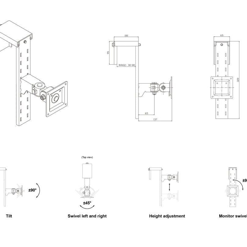 Multibrackets M VESA Partition Monitormount 75/100