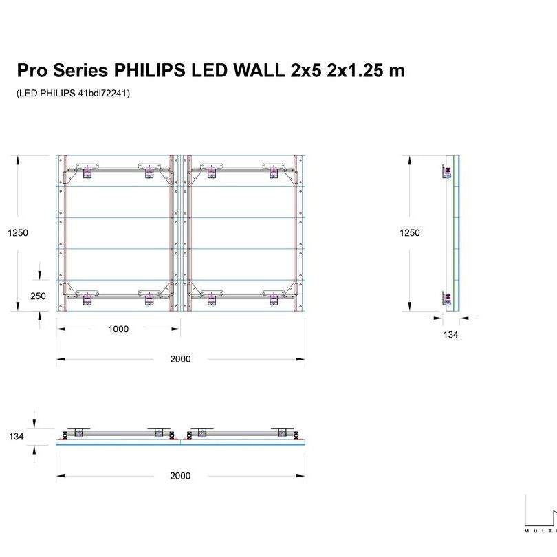 Multibrackets M Pro Series - Philips LED WALL 2x5, 41bdl7224l