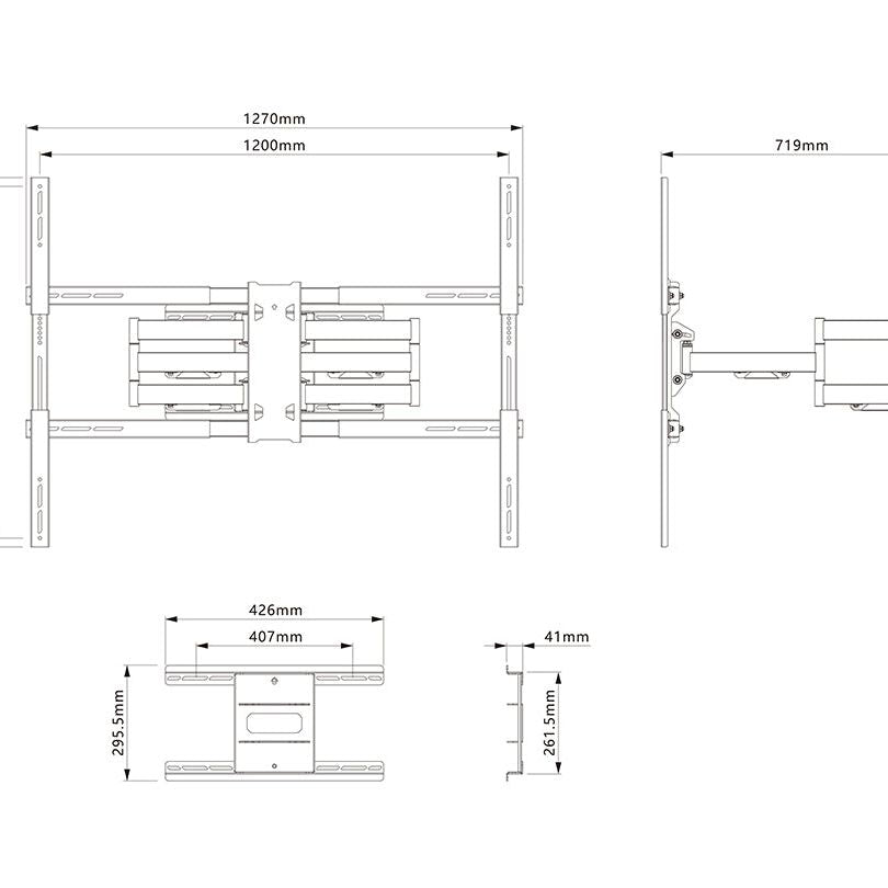 Multibrackets M Universal Flexarm Pro 125kg Super Duty Plus 1200x900