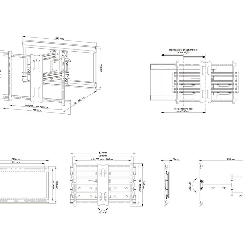 Multibrackets M Universal Flexarm Pro Dual HD Offset
