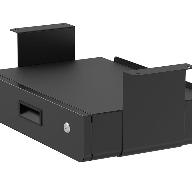 Multibrackets M Under Desk Drawer Lockable Black with Shelf