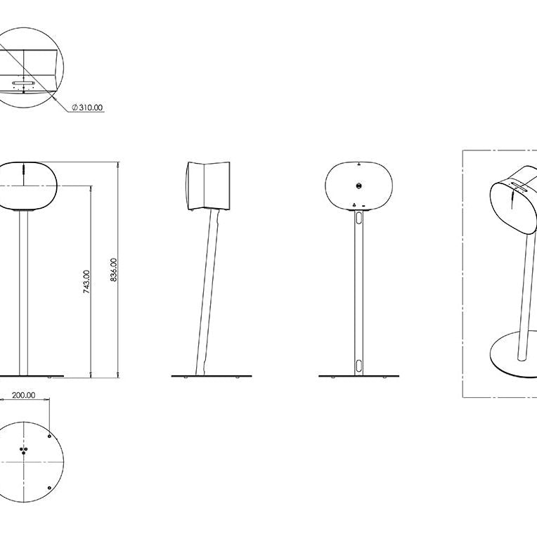 Multibrackets M Sonos Floorstand for ERA300 - Black