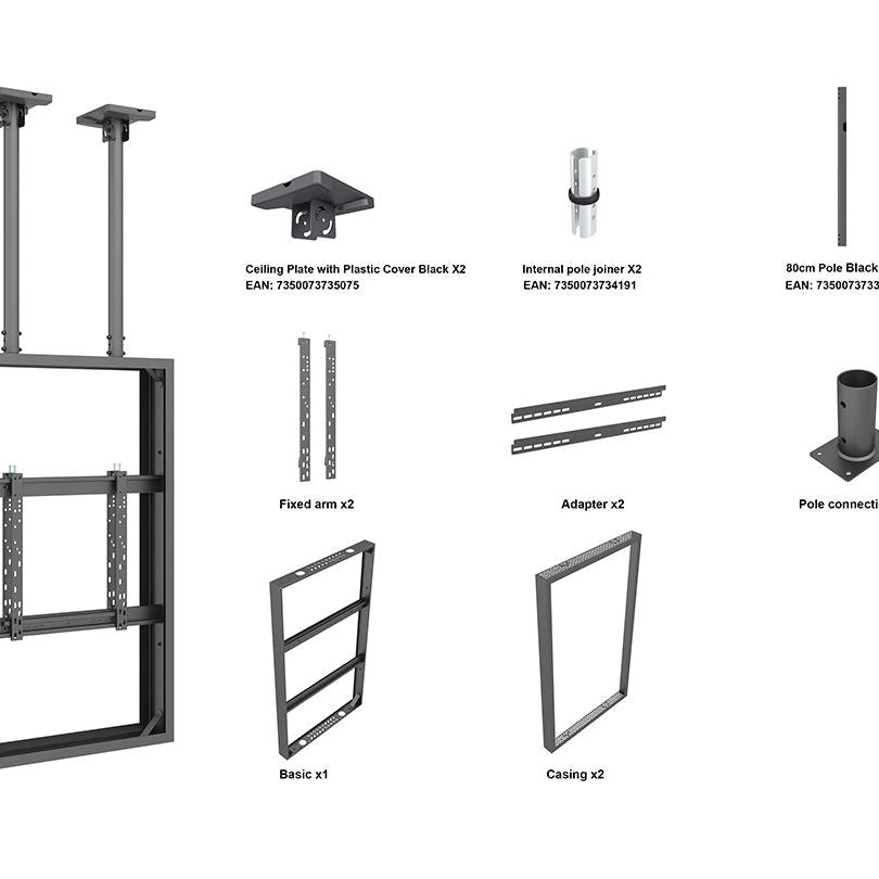 Multibrackets M Pro Series Enclosure Ceiling Mount B2B 55" Medium Black
