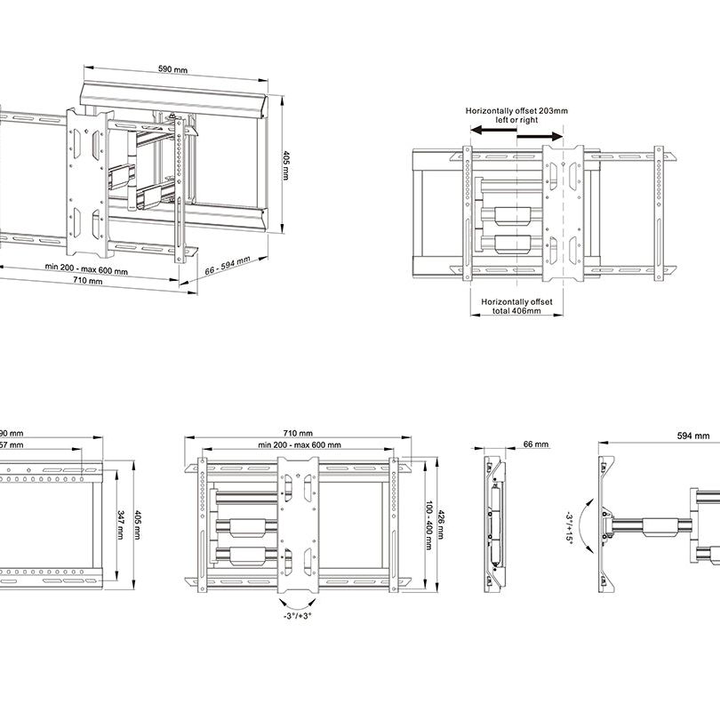 Multibrackets M Universal Flexarm Pro Single HD Offset