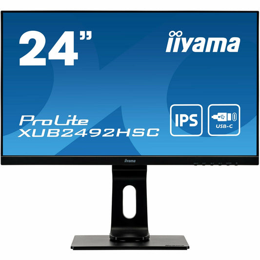iiyama ProLite XUB2492HSC-B1 24" IPS LCD USB-C Display with 65W Charging and Height Adjustable Stand
