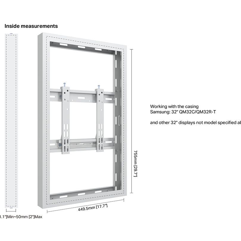 Multibrackets M Pro Series Enclosure 32" Wall Slim Small White