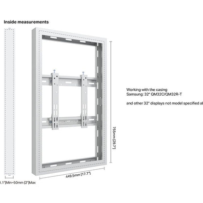 Multibrackets M Pro Series Enclosure 32" Wall Slim Small White