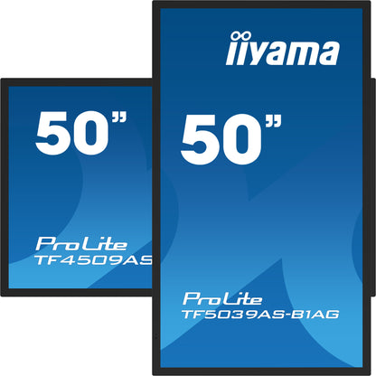 iiyama TF5039AS-B1AG Signage Display Digital signage flat panel 125.7 cm (49.5") LED 500 cd/m² 4K Ultra HD Black Touchscreen Built-in processor Android 24/7
