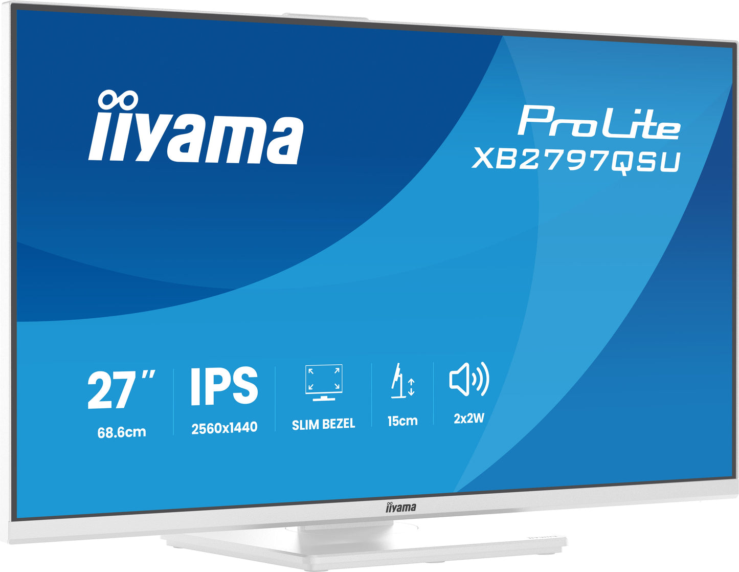 iiyama ProLite XB2797QSU-W1 computer monitor 68.6 cm (27") 2560 x 1440 pixels Quad HD LED White