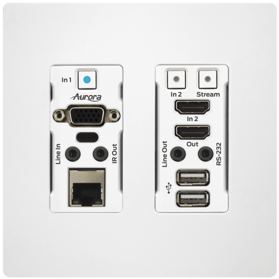 Aurora Multimedia VLX-TCW2V-C-W 4K Audio/Video Distribution WallPlate