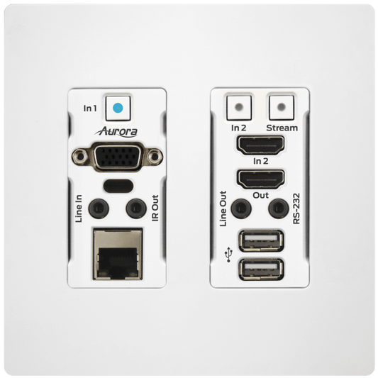 Aurora Multimedia VLX-TCW2V-C-W 4K Audio/Video Distribution WallPlate
