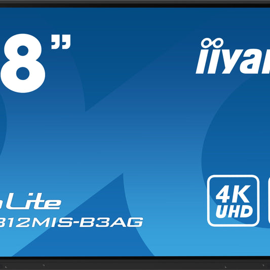 iiyama TE9812MIS-B3AG Signage Display Kiosk design 2.49 m (98") LCD Wi-Fi 400 cd/m² 4K Ultra HD Black Touchscreen Built-in processor Android 11 24/7