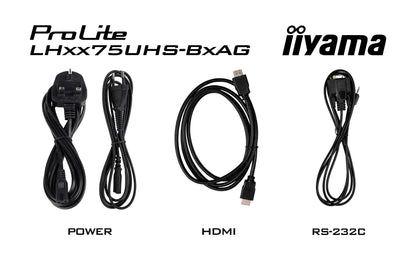 iiyama ProLite LH7575UHS-B2AG 75" 4K UHD Professional Digital Signage 24/7 display featuring Android OS, FailOver and Intel® SDM slot