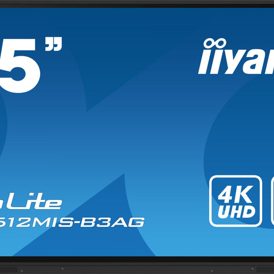 iiyama TE7512MIS-B3AG Signage Display Kiosk design 190.5 cm (75") LCD Wi-Fi 400 cd/m² 4K Ultra HD Black Touchscreen Built-in processor Android 11 24/7