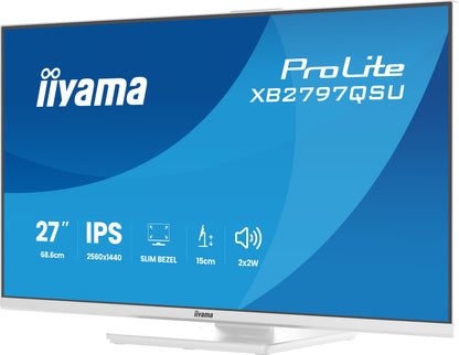 iiyama ProLite XB2797QSU-W1 computer monitor 68.6 cm (27") 2560 x 1440 pixels Quad HD LED White