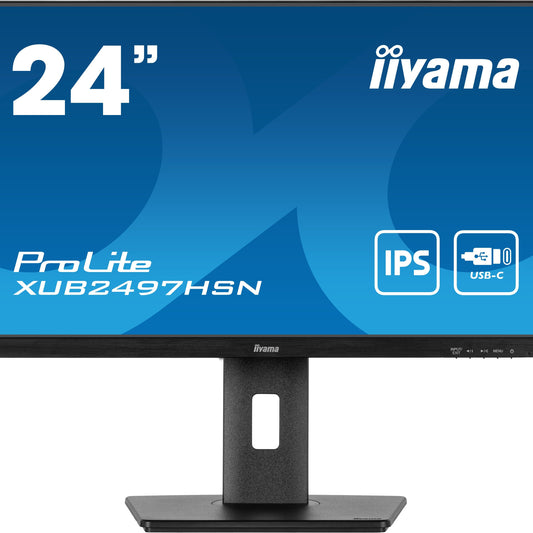 iiyama ProLite XUB2497HSN-B2 24" Full HD LED Desktop Monitor with USB-C Hub & RJ45 Port