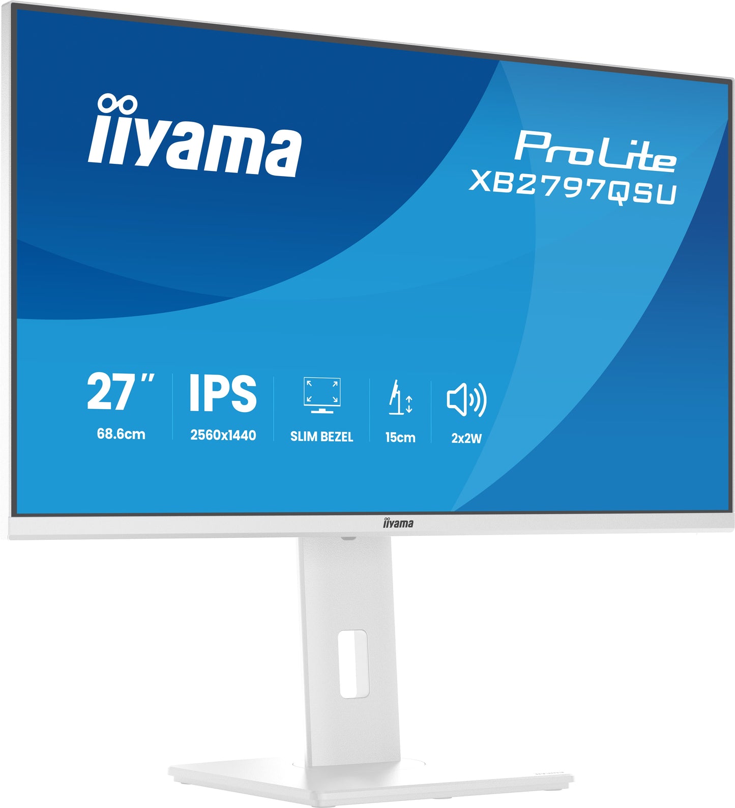iiyama ProLite XB2797QSU-W1 computer monitor 68.6 cm (27") 2560 x 1440 pixels Quad HD LED White