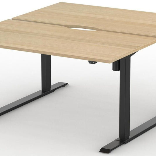 Formetiq B/H1B28S Alto 1 Back-To-Back Height Adjustable Desk with Scoop - (w) 1200 x (d) 800mm