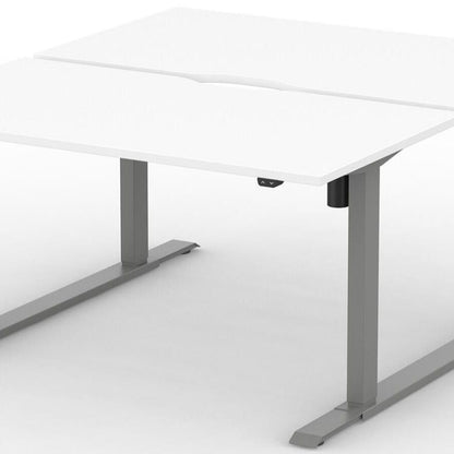 Formetiq B/H1B48S Alto 1 Back-To-Back Height Adjustable Desk with Scoop - (w) 1400 x (d) 800mm