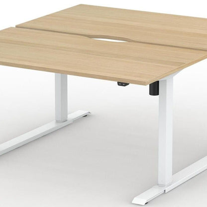 Formetiq B/H1B48S Alto 1 Back-To-Back Height Adjustable Desk with Scoop - (w) 1400 x (d) 800mm