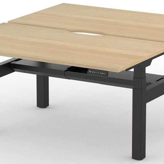 Formetiq B/H2B28S Alto 2 Back-To-Back Height Adjustable Desk with Scoop - (w) 1200 x (d) 800mm