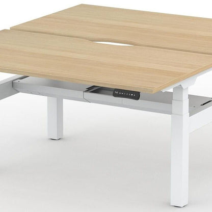 Formetiq B/H2B28S Alto 2 Back-To-Back Height Adjustable Desk with Scoop - (w) 1200 x (d) 800mm