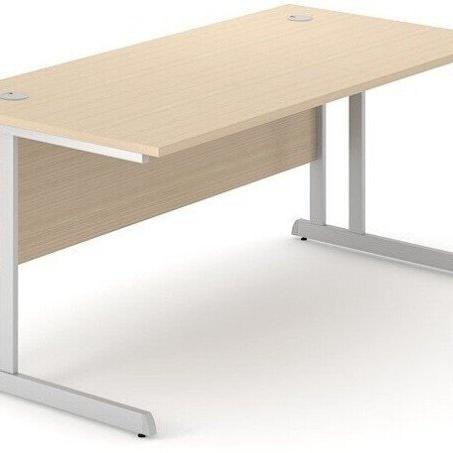 Narbutas DCA141-D2M Optima C Cantilever Straight Desk 1400Wx800Dx720H OAK top and SILVER frame