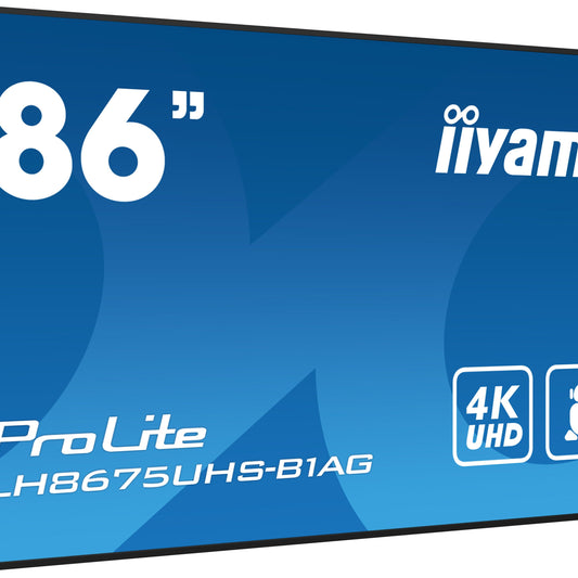 iiyama ProLite LH8675UHS-B1AG 86" 4K UHD 24/7 Display with Android OS, FailOver and Intel SDM slot