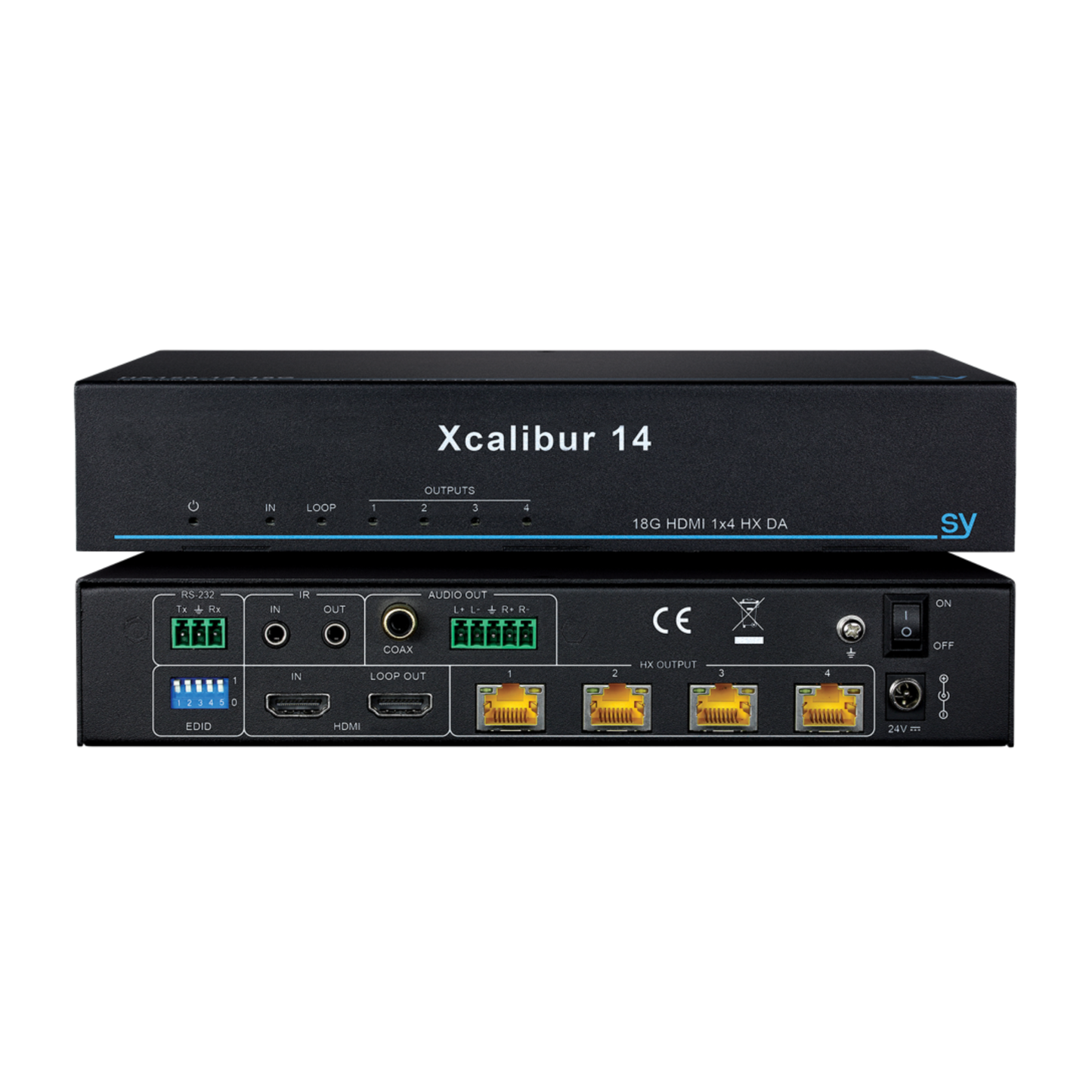 SY Xcalibur 14 18G 1:4 Splitter with Xcalibur Receivers