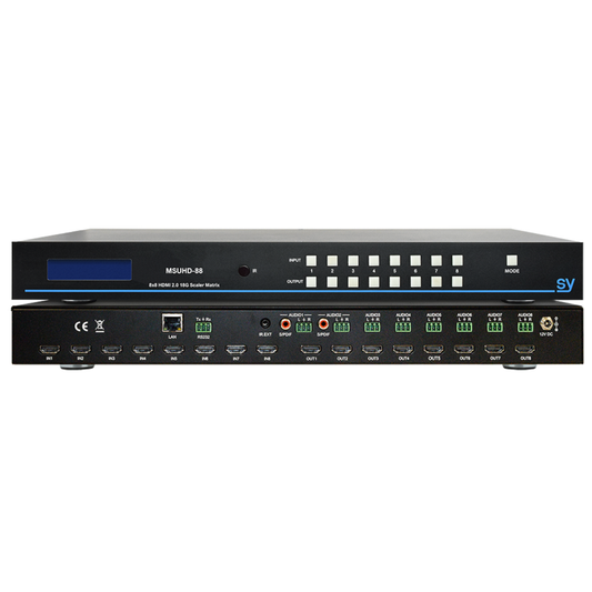 SY 8x8 HDMI 2.0 (18G) Matrix with Up/Down Scaling per output