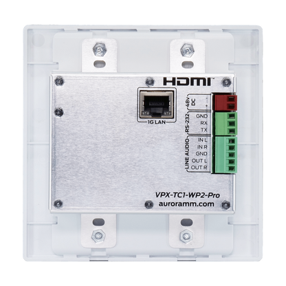 Aurora VPX-TC1-WP2-PRO 4K60 4:4:4 1Gbps AV over IP Wall Plate Transceiver