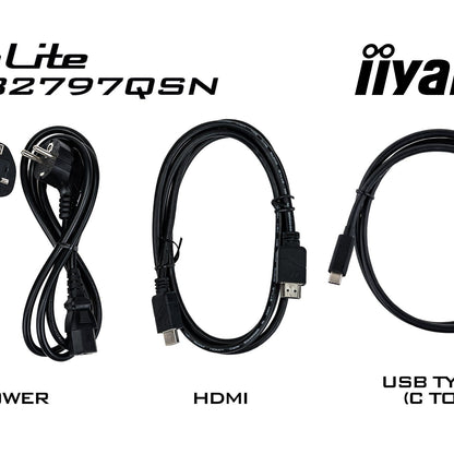 iiyama ProLite XUB2497HSN-B1 24" LED Full HD Display with USB-C & RJ45 (LAN) in White