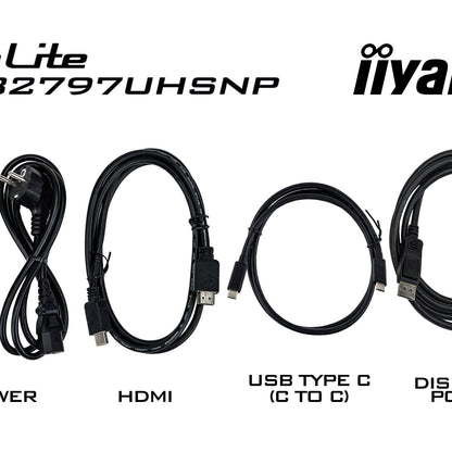 iiyama ProLite XUB2797UHSNP-B1 27" 4K IPS Desktop Monitor with USB-C (96W PD), KVM Switch, and RJ45