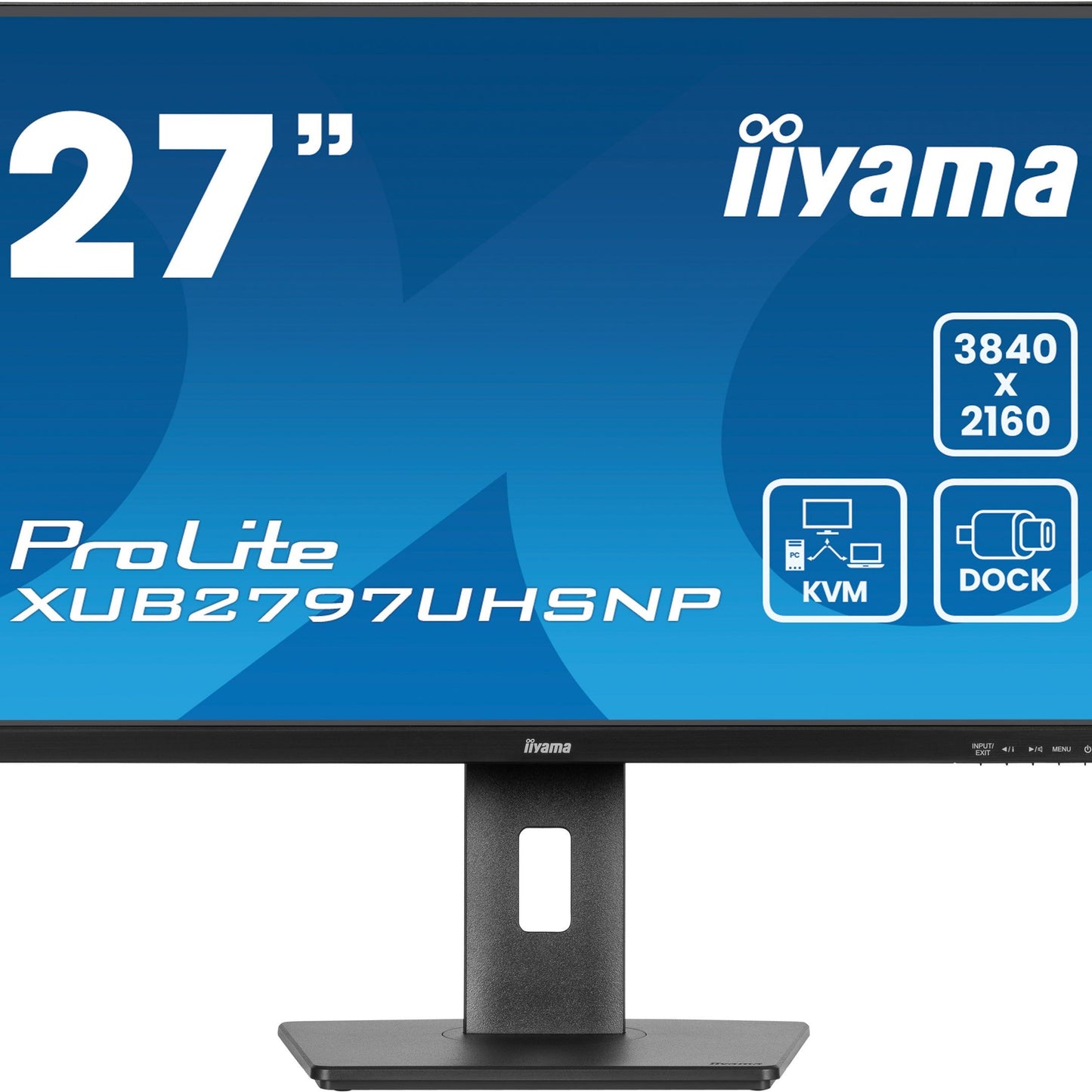 iiyama ProLite XUB2797UHSNP-B1 27" 4K IPS Desktop Monitor with USB-C (96W PD), KVM Switch, and RJ45