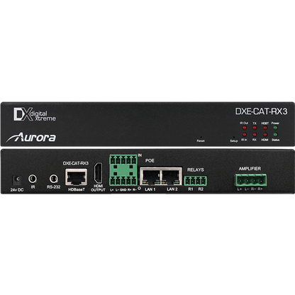 Aurora Multimedia DXE-CAT-RX3 HDBaseT Receiver w/Dual Relay & Audio