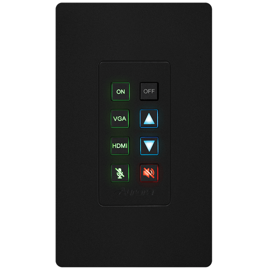 Aurora Multimedia DXB-8i-G2-B 8-Button 1-Gang Backlit Button Control Pad (Black)