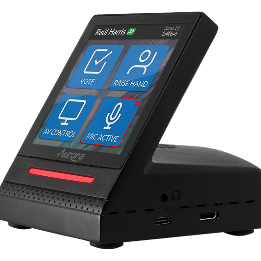 Aurora Multimedia RXT-4DV ReAX™ 4” Desktop Touch Screen/Controller with Beamforming Dante Microphone & 4K AV over IP
