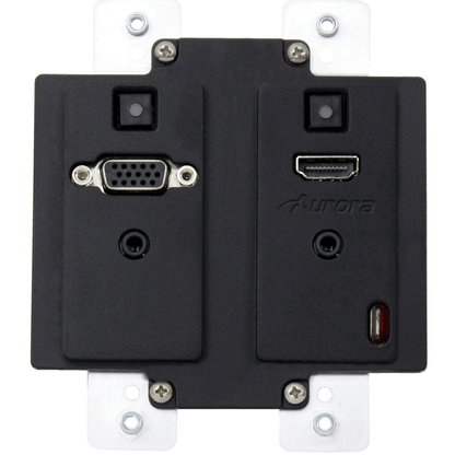 Aurora Multimedia DXW-2-B 2 Input HDBaseT Wall Plate (VGA & HDMI) Black