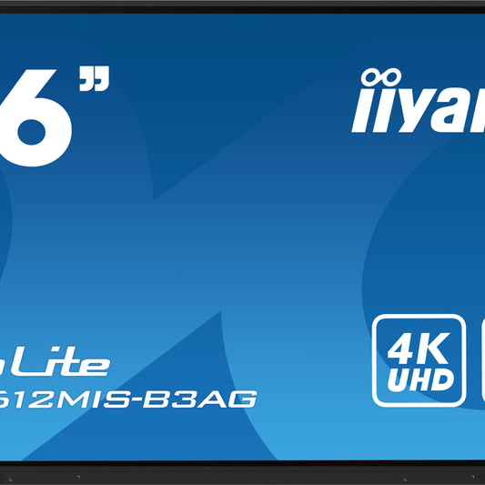 iiyama TE8612MIS-B3AG Signage Display Kiosk design 2.18 m (86") LCD Wi-Fi 400 cd/m² 4K Ultra HD Black Touchscreen Built-in processor Android 11 24/7