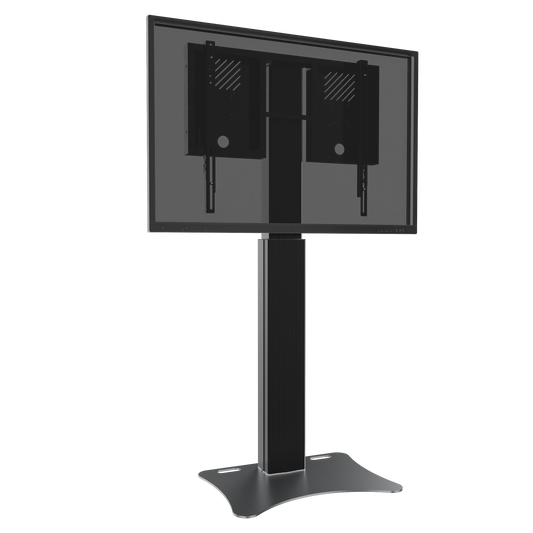 Conen RLI10070PBK Height Adjustable Display And Monitor Stand, Lite Series With 70 Cm Of Vertical Travel Column Black, Anti-collision, Floor Plate Black