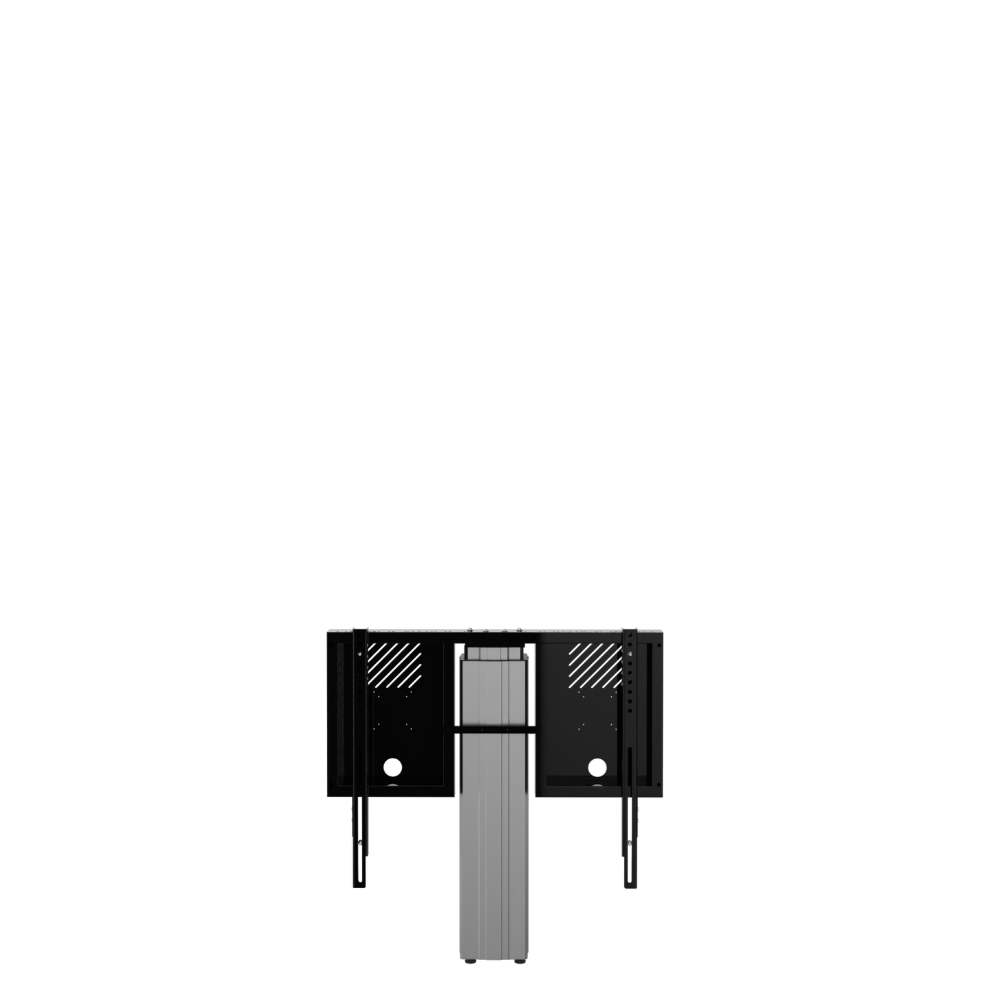 Conen RLI8050WK Height Adjustable Monitor And Tv Wall Mount, Lite Series With 50 Cm Of Vertical Travel Column Silver, Anti-collision, Low Model