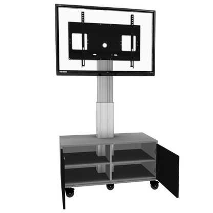Conen SCETASBN Mobile TV Cabinet With Electrically Height Adjustment "Vsm Electric" Column Silver Anodized, 50 Cm Of Vertical Travel, Base Cabinet