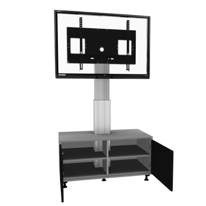 Conen SCETASBN Mobile TV Cabinet With Electrically Height Adjustment "Vsm Electric" Column Silver Anodized, 50 Cm Of Vertical Travel, Base Cabinet