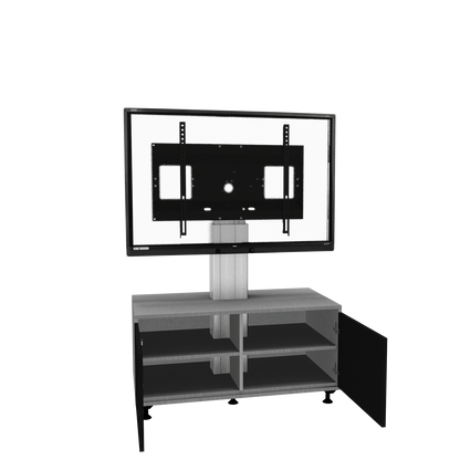 Conen SCETASBN Mobile TV Cabinet With Electrically Height Adjustment "Vsm Electric" Column Silver Anodized, 50 Cm Of Vertical Travel, Base Cabinet