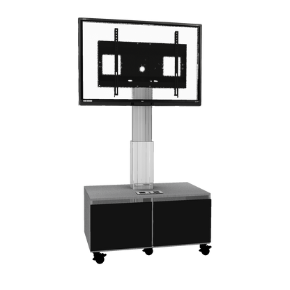 Conen SCETASBNAPP Mobile TV Cabinet With Electrically Height Adjustment "Vsm Electric" Plug And Play With Connector Panel, Column Silver Anodized, 50 Cm Of Vertical Travel, Base Cabinet