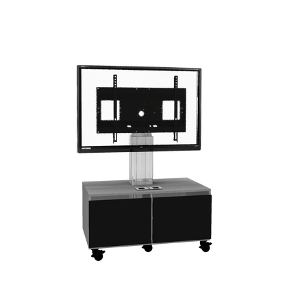 Conen SCETASBNAPP Mobile TV Cabinet With Electrically Height Adjustment "Vsm Electric" Plug And Play With Connector Panel, Column Silver Anodized, 50 Cm Of Vertical Travel, Base Cabinet