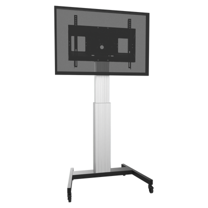 Conen SCETAVXL Motorized Mobile Flat Screen Tv Cart, 50 Cm Of Vertical Travel Column Silver Anodized, V-style Base
